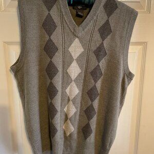 Dockers Men’s Argyle Sweater Vest Gray V-Neck Sleeveless Size S/P